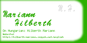 mariann hilberth business card